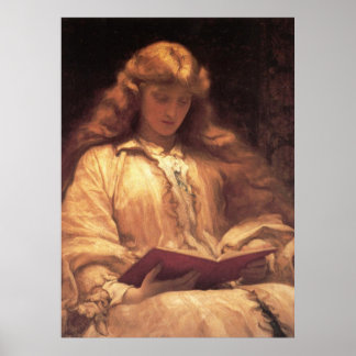 Poster Frederic Leighton Maid avec l'affiche des cheveux 