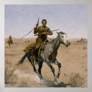 Poster Frederic Remington Art Occidental "Le Vol"