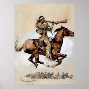 Poster Frédéric Remington "Chasseur de bison à cracher la