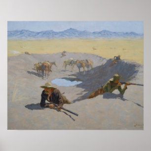 Poster Frederic Remington - Lutte pour le trou d'eau