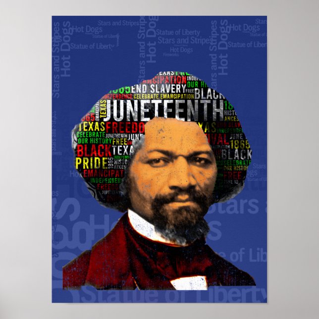Poster Frederick Douglass c1860s, Junetten Word Cloud (Devant)
