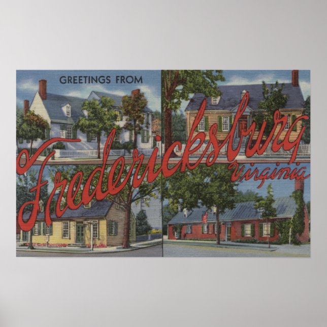 Poster Fredericksburg, Virginie - Scènes de grandes lettr (Devant)