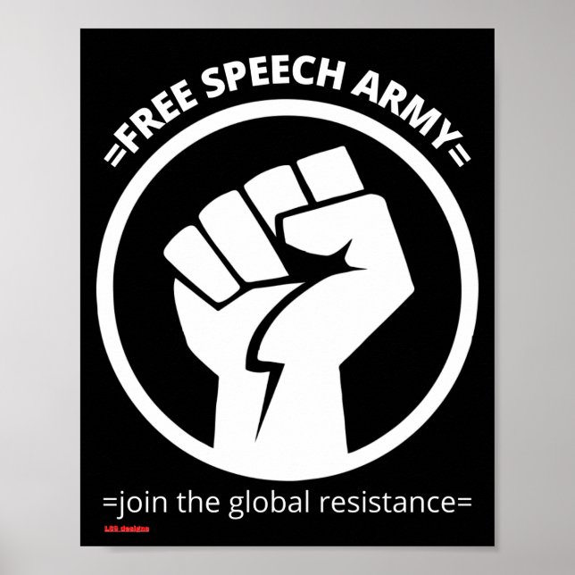 poster "FREE SPEECH ARMY"  (Front)