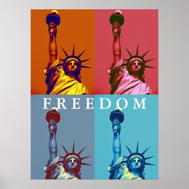 Poster Freedom Statue of Liberty Pop Art (Devant)