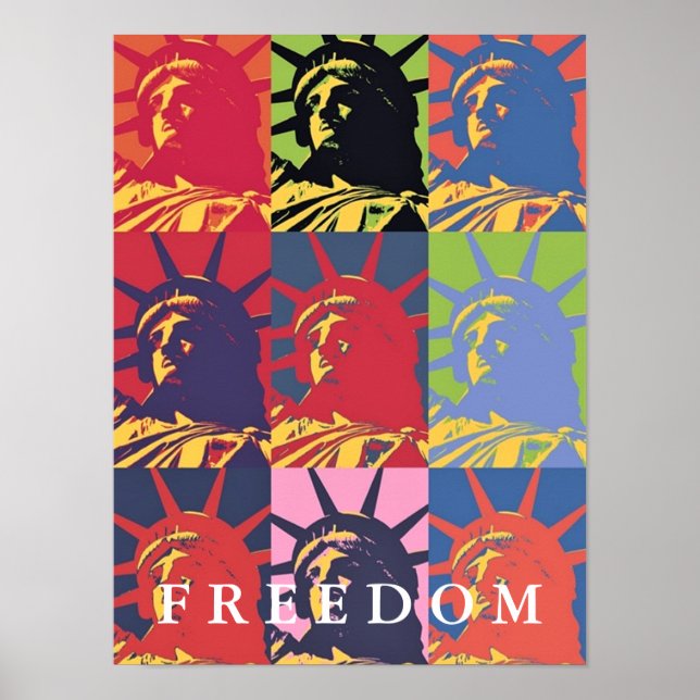 Poster Freedom Statue of Liberty Pop Art (Devant)