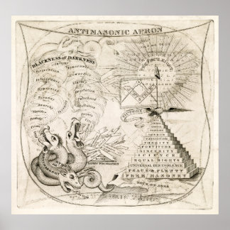 Poster FREEMASONS vs MASONS ANTILIBRES c. 1831