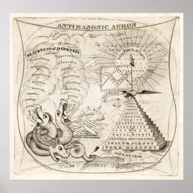 Poster FREEMASONS vs MASONS ANTILIBRES c. 1831 (Devant)