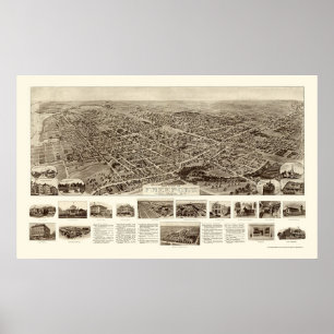 Poster Freeport, NY Panoramic Map - 1909