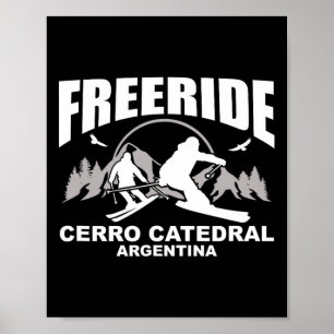 Poster Freeride Ski Cerro Catedral Argentine