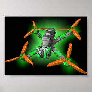 Poster Freestyle racing fpv drone LED racing drones