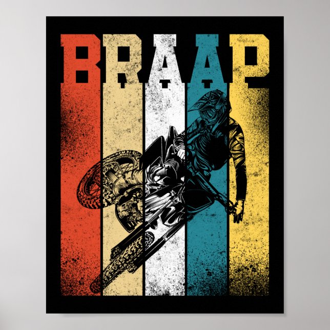 Poster Frein motocross Dirt Retro Vintage (Devant)