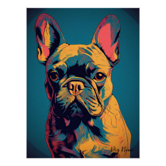 Poster French Bulldog 004 - Bruno Pokopen