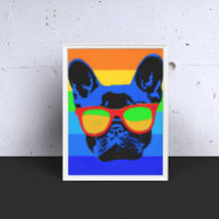 French bulldog avec lunettes Pop art style