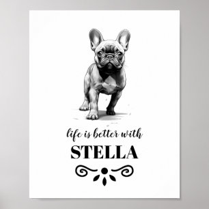 Poster French Bulldog Life est meilleur avec Custom Dog N