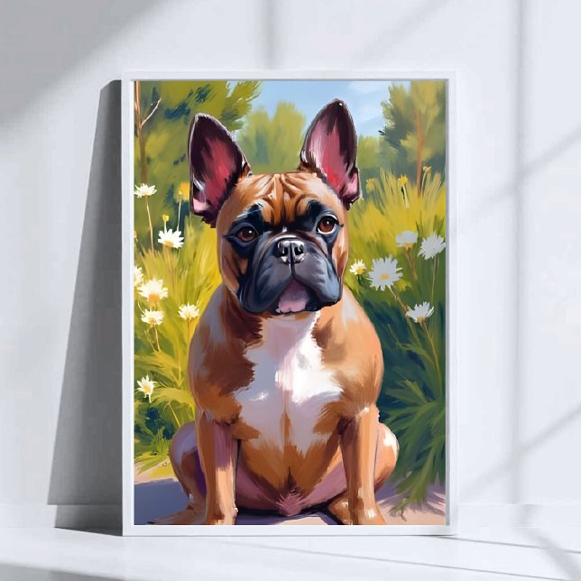 Poster French Bulldog Pet Peinture Chien Art (Créateur téléchargé)