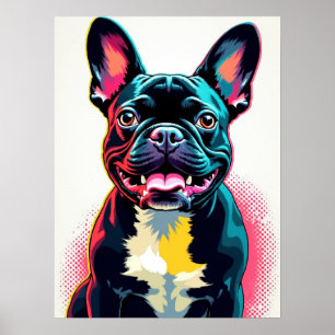 Poster French Bulldog Pop Art- Bold Retro Comic Style