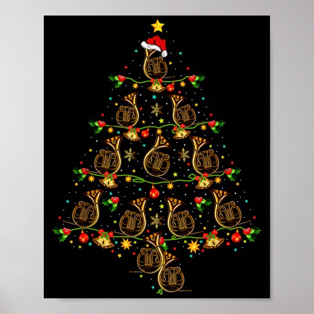 Poster French Horn Music Lover Xmas Gift French Horn Chri (Devant)