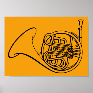 Poster French Horn musique de groupe en laiton