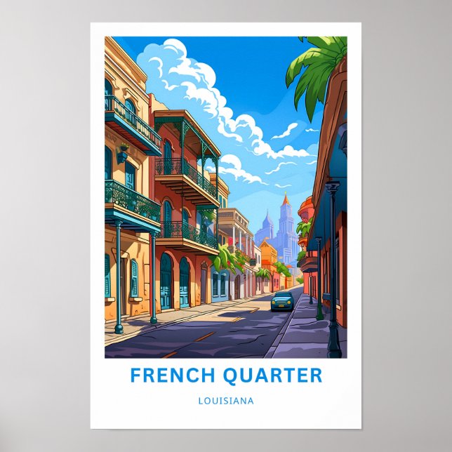 Poster French Quarter louisiana Travel Imprimer (Devant)