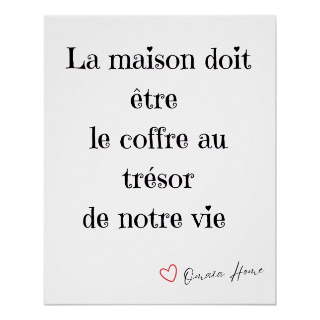 Poster French Quote Wall Art  (Devant)