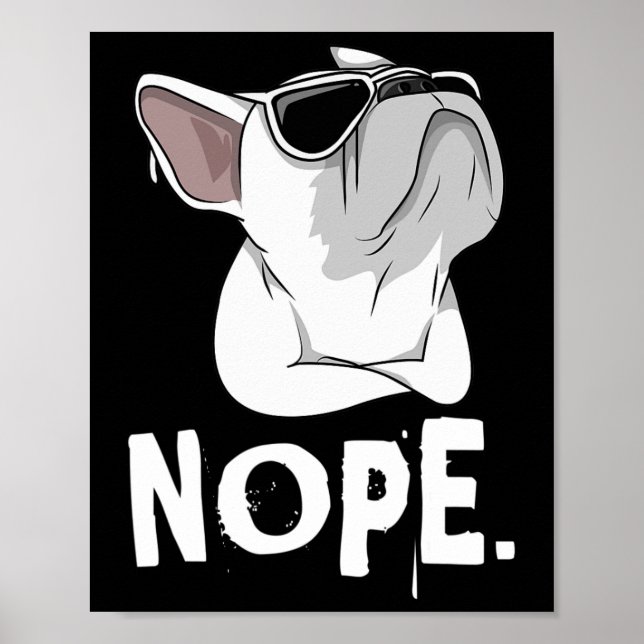 Poster Frenchie Bouledogue Français Blanc  (Devant)