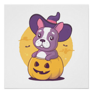 Poster Frenchie Halloween
