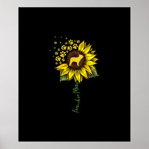 Poster Frenchie Mom Sunflower French Bulldog Lover Cadeau