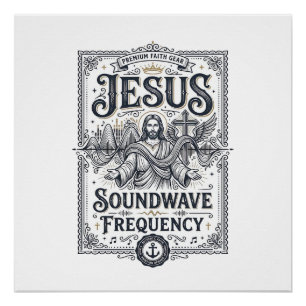 Poster Fréquence d'onde sonore de Jésus Fréquence d'onde