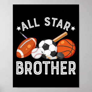 Poster Frère All Star du garçon d'anniversaire Sketll Soc