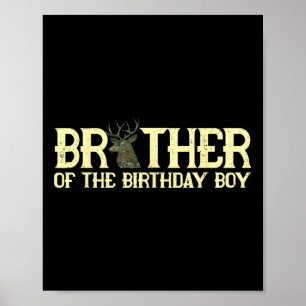 Poster Frère De L'Anniversaire Boy Deer Hunter Camouflage