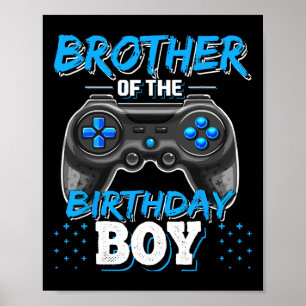 Poster Frère De L'Anniversaire Garçon Matching Vidéo Jeu