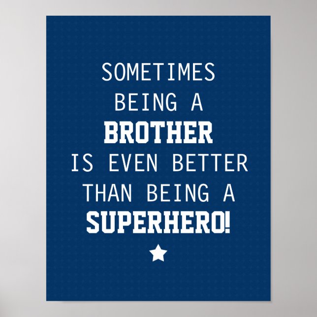 Poster Frère Mieux que Superhero - Bleu (Devant)