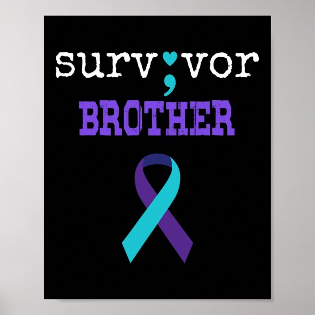 Poster Frère Survivant Semicolon Don Prévention du suicid (Devant)