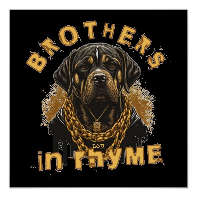 Poster FRÈRES EN RHYME drôle hip hop (Devant)