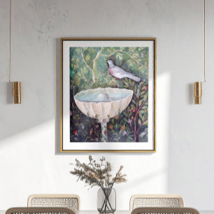 Poster Fresco of Pigeon and a Fountain, Pompeii