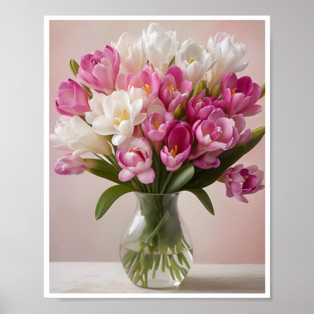 Poster Fresh Freesia Flower Bouquet Wall Decor (Front)