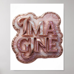 Poster Fresh Gold IMAGINE Texte Art 3D