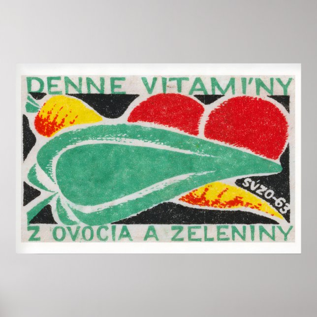 Poster Fresh Vegetables - Matchbox Print - Czech Wall Art (Devant)