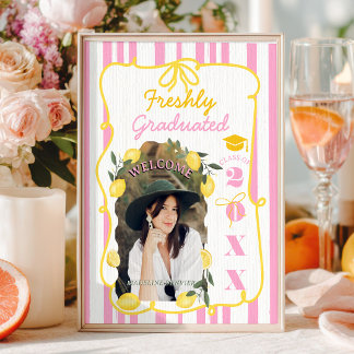 Poster Freshly Graduated Pink Lemon Yellow Bow Photo