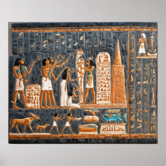 Poster Fresque de la vie des pharaons