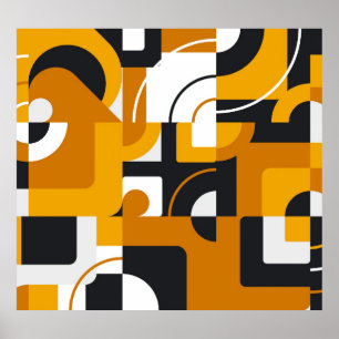 Poster Fresque géométrique : Style Vintage moderne