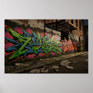 Poster Fresque Wildstyle Graffiti