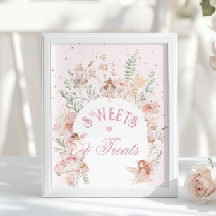 Poster Friandises de fée et gâteries Anniversaire rose ca
