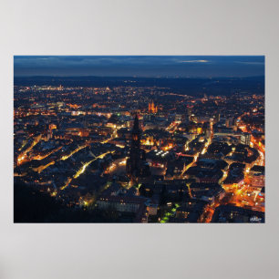 Poster Fribourg la nuit