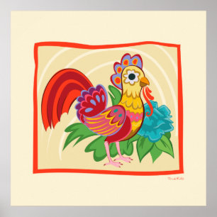 Poster Frida Kahlo Chicken Graphic