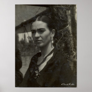 Poster Frida Kahlo en noir
