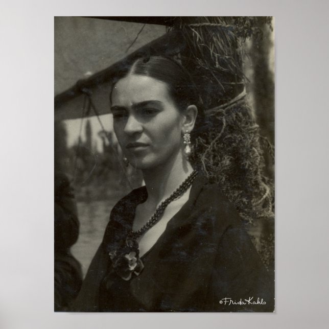 Poster Frida Kahlo en noir (Devant)