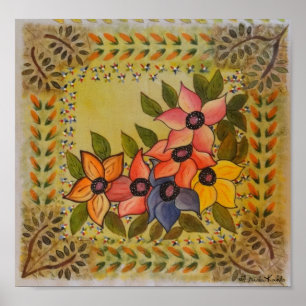 Poster Frida Kahlo Flore Peinte