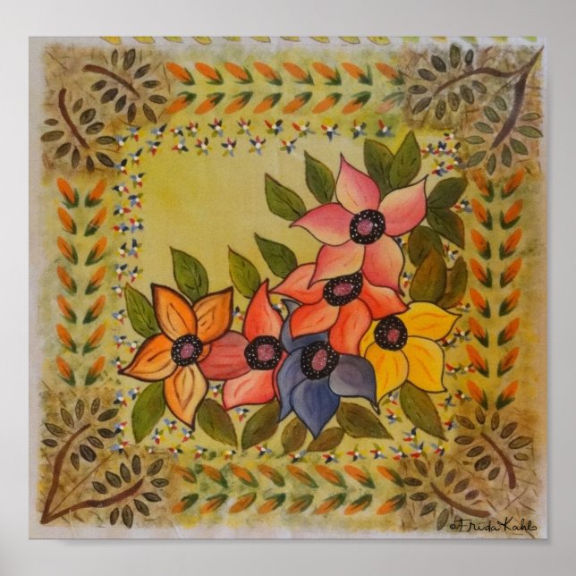 Poster Frida Kahlo Flore Peinte (Devant)