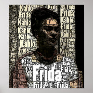 Poster Frida Kahlo Lettering Portrait